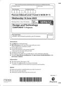 2025 Pearson Edexcel Level 1&sol;Level 2 GCSE &lpar;9&ndash;1&rpar; Design  and Technology COMPONENT 1&colon; Polymers 1DT0&sol;1C  2025 Pearson Edexcel Level 1&sol;Level 2 GCSE &lpar;9&ndash;1&rpar; Design and  Technology COMPONENT 1&colon; Polymers 1DT0&sol;1C