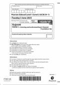 2025 Pearson Edexcel GCSE Gujarati Paper 1 &lpar;1GUO&sol;1F&colon; Listening and understanding in Gujarati&rpar;