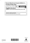 2025 Pearson Edexcel Level 1&sol;Level 2 GCSE &lpar;9&ndash;1&rpar; English  Literature PAPER 2  1ET0&sol;02&colon; 19th-century Novel and Poetry  since 1789 &period; 1ET0&sol;02  2025 Pearson Edexcel Level 1&sol;Level 2 GCSE &lpar;9&ndash;1&rpar; English  Literature PAPER 2  1ET0&sol;02&colon; 19th-century Novel and Poetry 