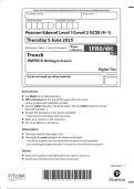 2025 Pearson Edexcel Level 1&sol;Level 2 GCSE &lpar;9&ndash;1&rpar; French  PAPER 4&colon; Writing in French 1FR0&sol;4H  2025 Pearson Edexcel Level 1&sol;Level 2 GCSE &lpar;9&ndash;1&rpar; French PAPER  4&colon; Writing in French 1FR0&sol;4H 