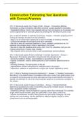 Construction Estimating Test Questions with Correct Answers 