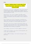 NR446 Collaboration Leadership Final Exam Questions and Answers 100&percnt; Correct 2025