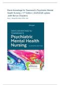 Test Bank for Karyn I&period; Morgan &ndash; Davis Advantage for Townsend&rsquo;s Psychiatric Mental Health Nursing&comma; 11th Edition &vert; 2025&sol;2026 Update &vert; Bonus Chapters &vert; Answers &plus; Rationales &vert; A&plus; Verified