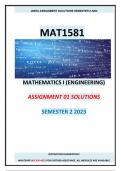 MAT1581 ASSIGNMENTS 1, 2, 3 & 4 SOLUTIONS, 2021 (YEAR MODULE)