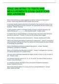 EDUC 606 INTRO TO TESTS AND MEASUREMENTS EXAM QUESTIONS AND ANSWERS 