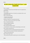 NR 446 Collaborative Health Quiz- Exam 1 notes Graded 2025