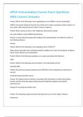 APhA Immunization Course Exam Questions With Correct Answers