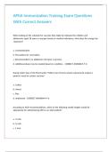 APhA Immunization Training Exam Questions With Correct Answers