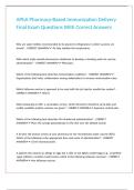APhA Pharmacy-Based Immunization Delivery Final Exam Questions With Correct Answers&period;
