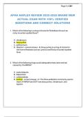 APHA NAPLEX REVIEW 2025-2026 BRAND NEW ACTUAL EXAM WITH 100- VERIFIED QUESTIONS AND CORRECT SOLUTIONS 