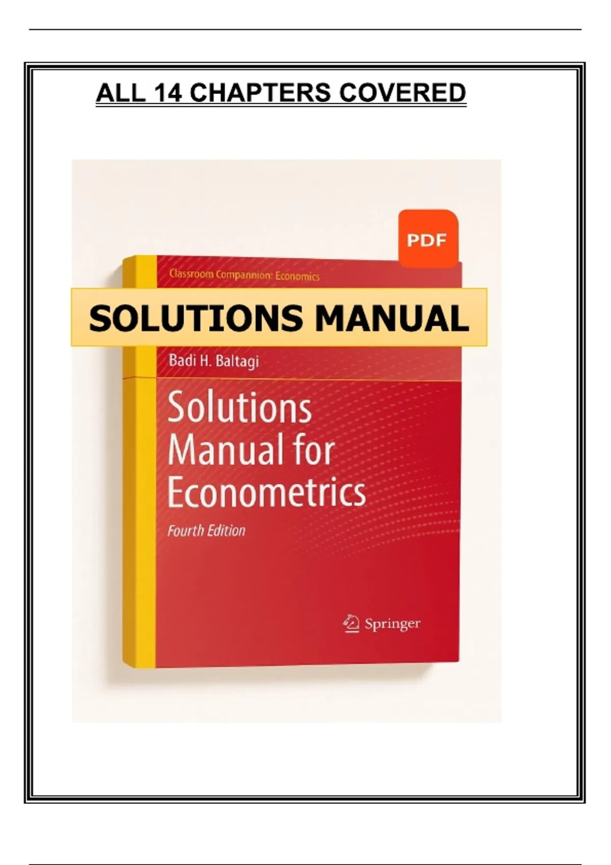 Solutions Manual for Econometrics (Fourth Edition, PDF) - Solution ...