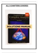 Solutions Manual for Fundamentals of Complex Analysis &lpar;3rd Edition&comma; PDF&rpar;