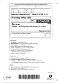 2025 Pearson Edexcel Level 1&sol;Level 2 GCSE &lpar;9&ndash;1&rpar; German  PAPER 3&colon; Reading and understanding in German Foundation  Tier 1GN0&sol;3F 
