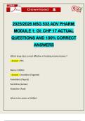 2025&sol;2026 NSG 533 ADV PHARM&colon; MODULE 1&colon; GI&colon; CHP 17 ACTUAL QUESTIONS AND 100&percnt; CORRECT ANSWERS