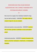WISCONSIN NHA FINAL EXAM 2025&sol;2026  QUESTIONS AND 100&percnt; CORRECT ANSWERS WITH  RATIONALES&sol;ALREADY GRADED  A&plus; 