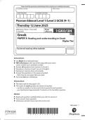 2025 Pearson Edexcel Level 1&sol;Level 2 GCSE &lpar;9&ndash;1&rpar; Greek  PAPER 3&colon; Reading and understanding in Greek Higher  Tier1GK0&sol;3H
