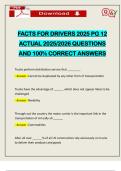 FACTS FOR DRIVERS 2025 PG 12 ACTUAL 2025&sol;2026 QUESTIONS AND 100&percnt; CORRECT ANSWERS