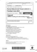 2025 Pearson Edexcel Level 1&sol;Level 2 GCSE &lpar;9&ndash;1&rpar; Gujarati  PAPER 3&colon; Reading and understanding in Gujarati Higher  Tier1GU0&sol;3H