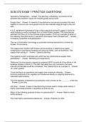 SCM 372 EXAM 1 PRACTICE QUESTIONS