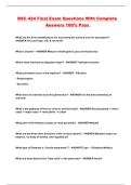 BSC 424 Final Exam Questions With Complete Answers 100&percnt; Pass 