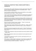SCM 372 LOGISTICS FINAL EXAM QUESTIONS & ANSWERS