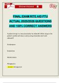 FINAL EXAM RITE AID PTU ACTUAL 2025&sol;2026 QUESTIONS AND 100&percnt; CORRECT ANSWERS