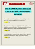 CITI &num;1 EXAM ACTUAL 2025&sol;2026 QUESTIONS AND 100&percnt; CORRECT ANSWERS