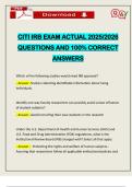 CITI IRB EXAM ACTUAL 2025&sol;2026 QUESTIONS AND 100&percnt; CORRECT ANSWERS