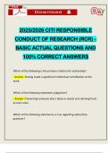 2025&sol;2026 CITI RESPONSIBLE CONDUCT OF RESEARCH &lpar;RCR&rpar; &ndash; BASIC ACTUAL QUESTIONS AND 100&percnt; CORRECT ANSWERS