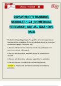 2025&sol;2026 CITI TRAINING&comma; MODULES 1-24 &lpar;BIOMEDICAL RESEARCH&rpar; ACTUAL Q&A 100&percnt; PASS