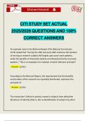 CITI STUDY SET ACTUAL 2025&sol;2026 QUESTIONS AND 100&percnt; CORRECT ANSWERS