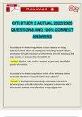 CITI STUDY 2 ACTUAL 2025&sol;2026 QUESTIONS AND 100&percnt; CORRECT ANSWERS