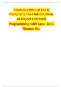 Solution Manual for A Comprehensive Introduction to Object-Oriented Programming with Java 1st Edition by C Wu &vert;ISBN&colon; 9780073317083&vert; Guide A&plus;