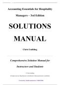 Solutions Manual &mdash; Accounting Essentials for Hospitality Managers&comma; 3rd Edition &mdash; Chris Guilding