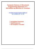Solution Manual for Computer Science&colon; A Structured Programming Approach in C 4th Edition by Behrouz Forouzan &comma; ISBN&colon; 9780357506134 &vert;&vert; Guide A&plus;