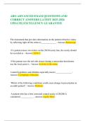 ABO ADVANCED EXAM QUESTIONS AND CORRECT ANSWERS LATEST 2025-2026 UPDATE&vert; EXCELLENCY GUARANTEE