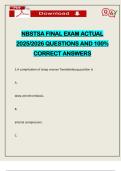 NBSTSA FINAL EXAM ACTUAL 2025&sol;2026 QUESTIONS AND 100&percnt; CORRECT ANSWERS