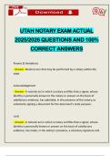 UTAH NOTARY EXAM ACTUAL 2025&sol;2026 QUESTIONS AND 100&percnt; CORRECT ANSWERS