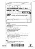 2025 Pearson Edexcel GCSE Italian Paper 1 &lpar;1INO&sol;1H&colon; Listening and understanding in Italian&rpar;