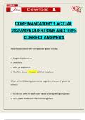 CORE MANDATORY 1 ACTUAL 2025&sol;2026 QUESTIONS AND 100&percnt; CORRECT ANSWERS