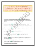 AGPCNP I MIDTERM EXAM QUESTIONS WITH 100&percnt; CORRECT ANSWERS &vert; LATEST VERSION 2025&sol;2026&period;