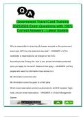 Government Travel Card Training Assessment &lpar;2025&sol;2026&rpar; &ndash; 100&percnt; Correct Questions &ndash; GTC Policy&comma; TMS&comma; Reimbursement&comma; Fraud Protection &vert; DHS Travel Compliance