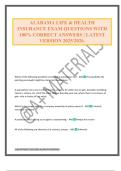 ALABAMA LIFE & HEALTH INSURANCE EXAM QUESTIONS WITH 100&percnt; CORRECT ANSWERS &vert; LATEST VERSION 2025&sol;2026&period;