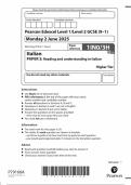 2025 Pearson Edexcel GCSE Italian Paper 3 &lpar;1INO&sol;3H&colon; Reading and understanding in Italian&rpar;