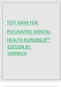 TEST BANK FOR PSYCHIATRIC MENTAL HEALTH NURSING 8TH EDITION BY VIDEBECK