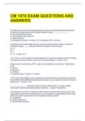 CM 1070 EXAM QUESTIONS AND ANSWERS 