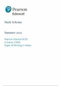 2025 Pearson Edexcel GCSE Italian Mark Scheme Paper 4 &lpar;1INO&sol;4F&colon; Writing in Italian&rpar;