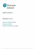 2025 Pearson Edexcel GCSE Italian Mark Scheme Paper 4 &lpar;1INO&sol;4H&colon; Writing in Italian&rpar;