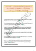 AML FOR LENDERS EXAM QUESTIONS WITH 100&percnt; CORRECT ANSWERS &vert; LATEST VERSION 2025&sol;2026