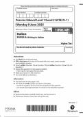 2025 Pearson Edexcel GCSE Italian Paper 4 &lpar;1INO&sol;4H&colon; Writing in Italian&rpar;